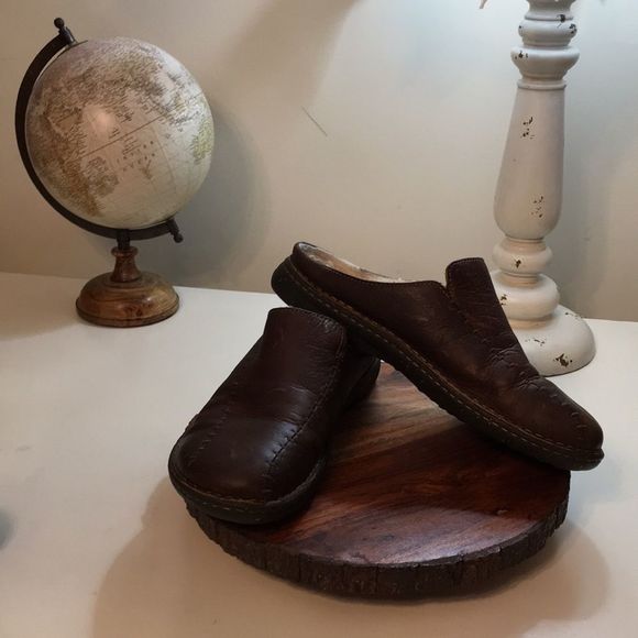 UGG Other - Ugg Leather Sherpa Lined Slip On Mule Size 11